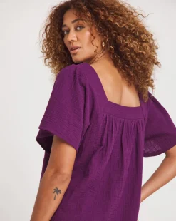 Cheesecloth Square Neck Top