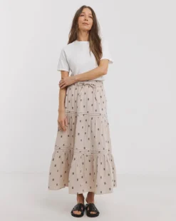Cheesecloth Tiered Midi Skirt