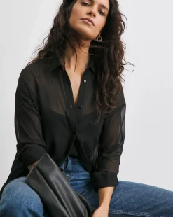 Chiffon Oversized Shirt with Cami