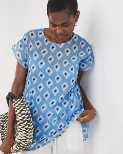 Chiffon Short Sleeve Smock Tee