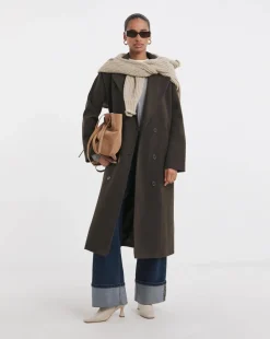 Chocolate Relaxed Oversized Maxi Coat