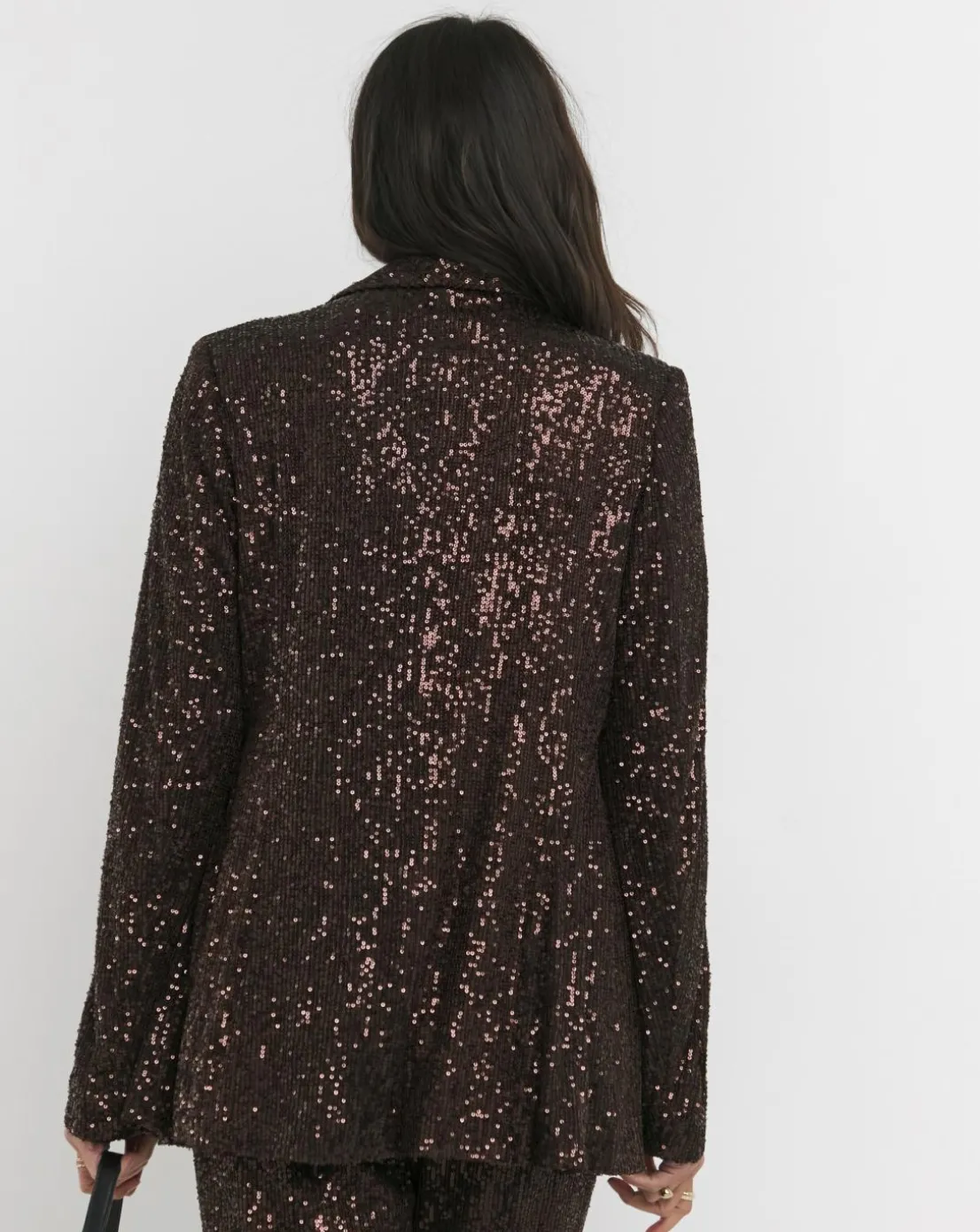 Chocolate Sequin Relaxed Blazer