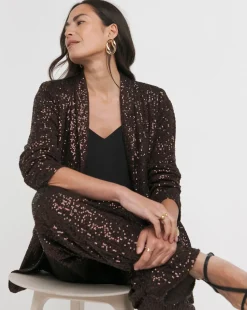 Chocolate Sequin Relaxed Blazer