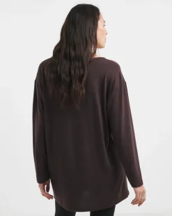 Chocolate V Neck Soft Touch Longline Top