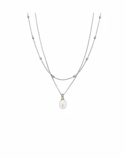 Clogau Beachcomber Pearl Silver Layered Necklace