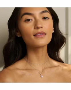 Clogau Beachcomber Pearl Silver Layered Necklace