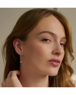 Clogau Celebration Sterling Silver Drop Chain Earrings with Topaz