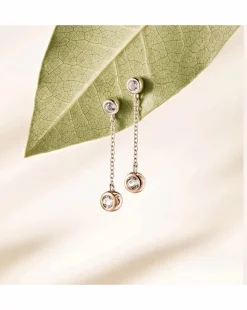 Clogau Celebration Sterling Silver Drop Chain Earrings with Topaz