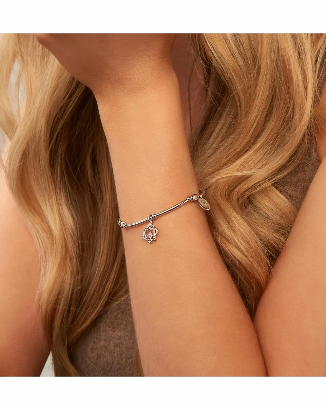 Clogau Forever Yours Sterling Silver Heart Affinity Bracelet with Topaz