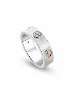 Clogau Insignia Sterling Silver Band Ring with Topaz