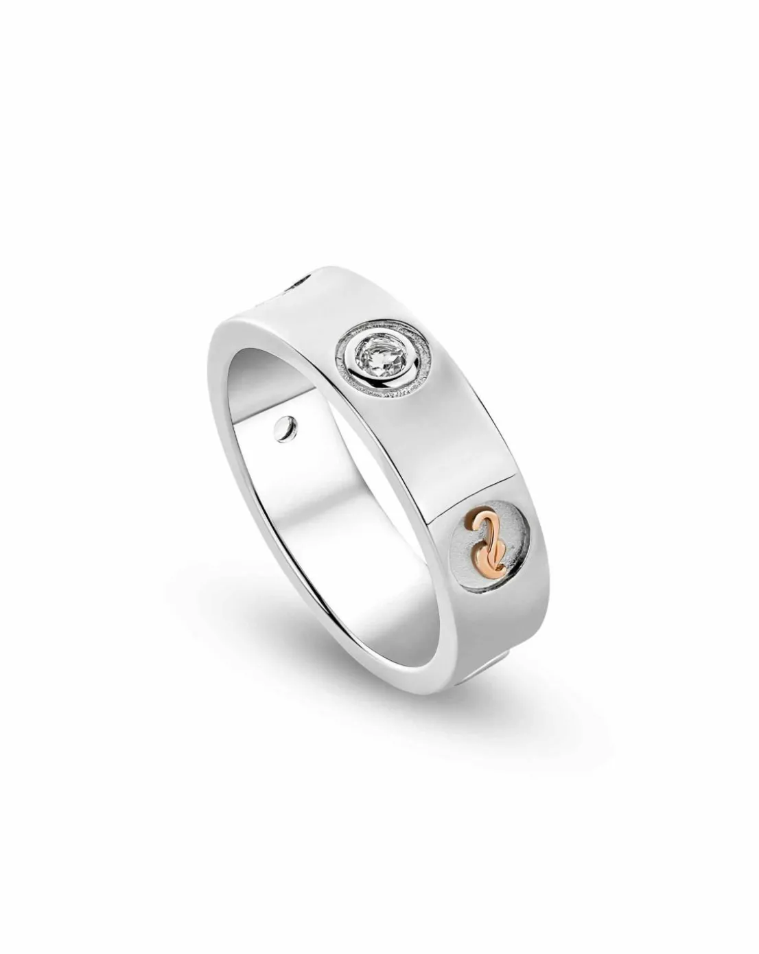 Clogau Insignia Sterling Silver Band Ring with Topaz