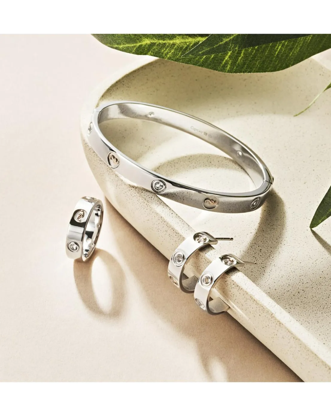 Clogau Insignia Sterling Silver Band Ring with Topaz