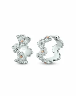 Clogau Nature's Wonder Sterling Silver Forget-Me-Not Huggie Hoops