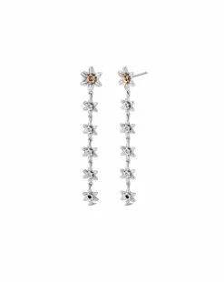 Clogau Nature's Wonder Sterling Silver Daffodil Drop-Hoop Earrings