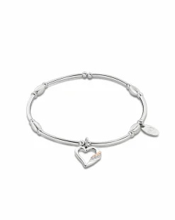 Clogau Past Present Future Sterling Silver Heart Affinity Bracelet with Topaz