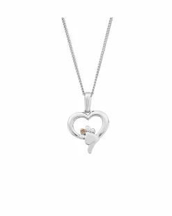 Clogau Paw Print Heart Pendant