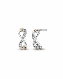 Clogau Tree of Life Sterling Silver Infinity Stud Earrings with Topaz