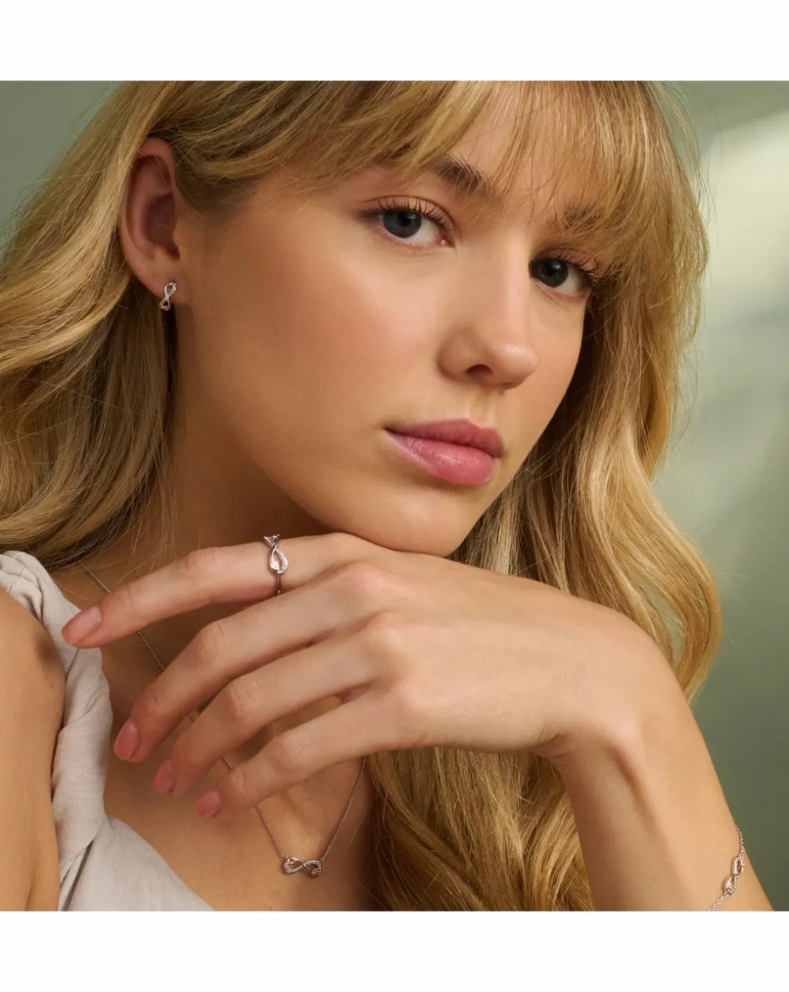 Clogau Tree of Life Sterling Silver Infinity Stud Earrings with Topaz