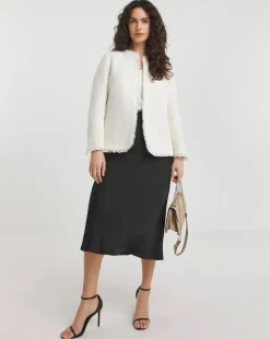 Collarless Boucle Blazer