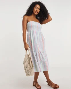 Cotton Bandeau Beach Dress