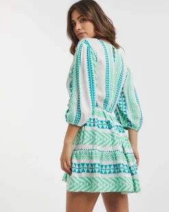 Cotton Jacquard Plunge Beach Dress