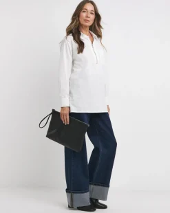Cotton Poplin Zip Detail Shirt