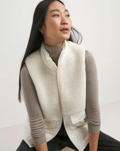 Cream Borg Lined Fleece Gilet