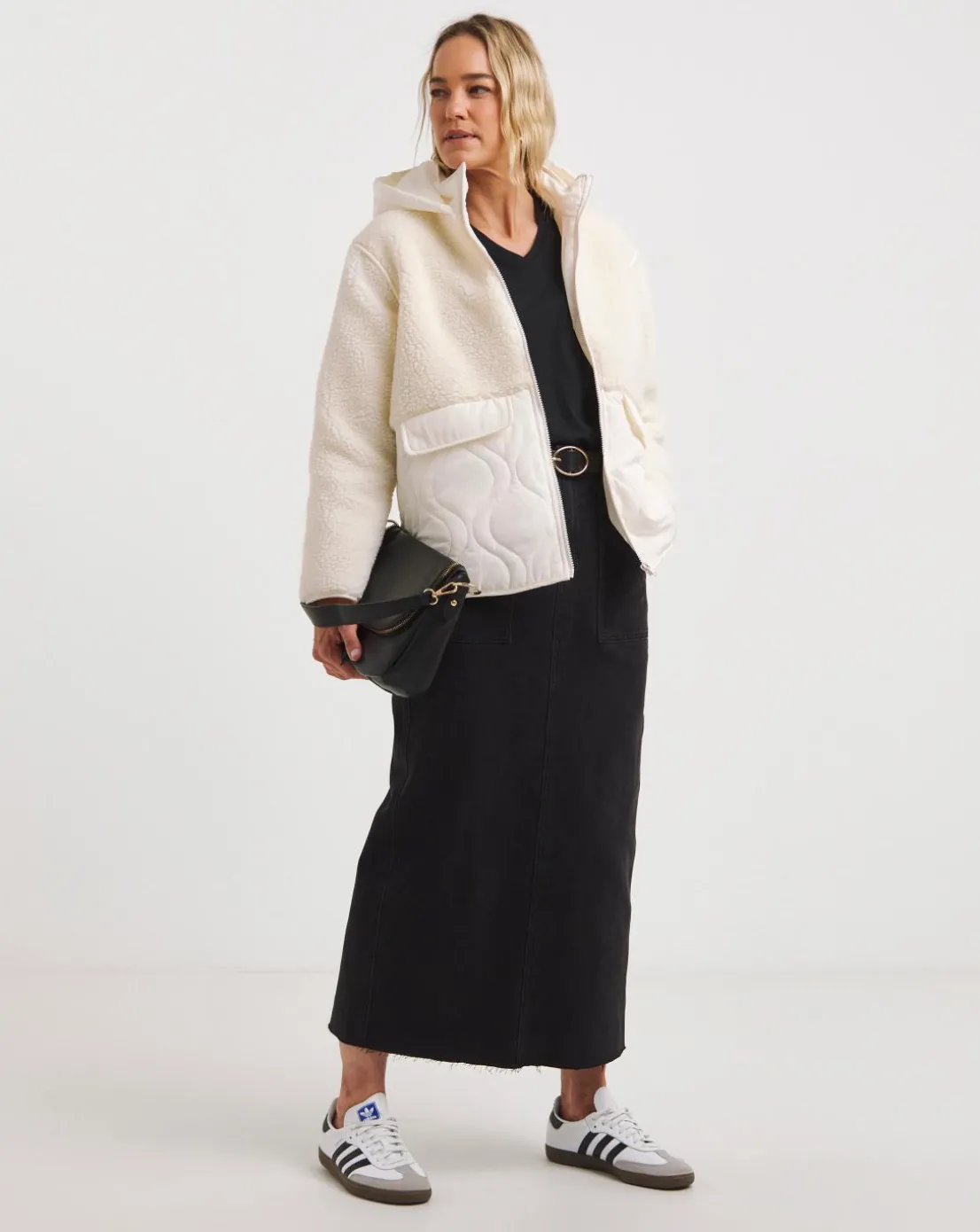 Cream Borg Lined Fleece Jacket