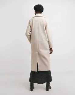 Cream Longline Wool Coat