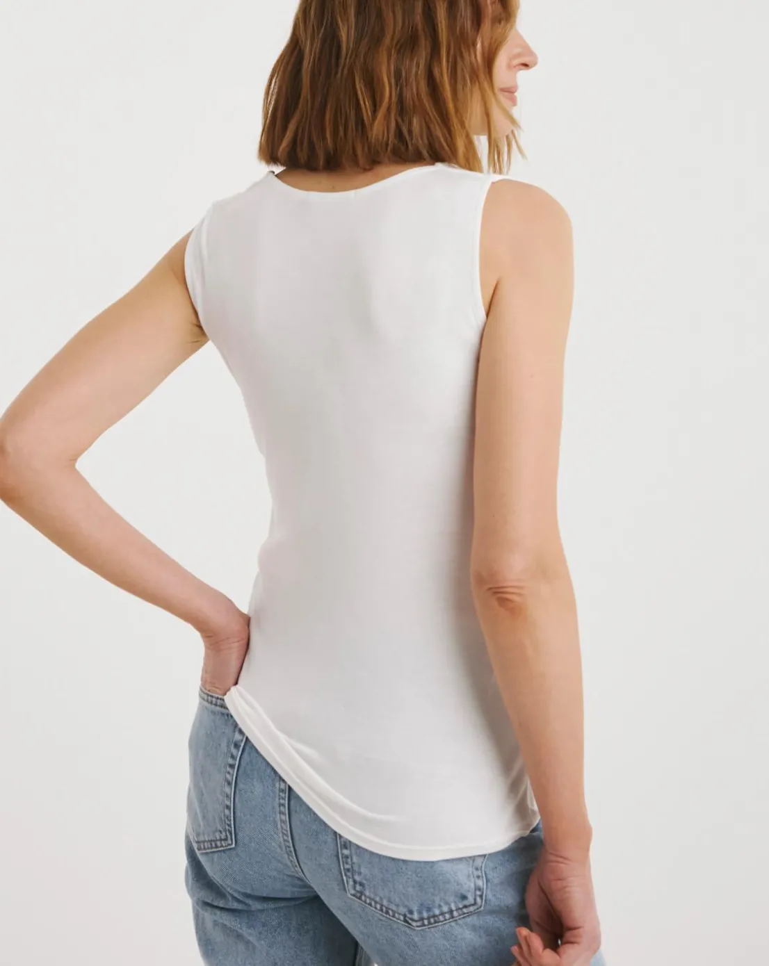 Cream Twist Detail Sleeveless Top