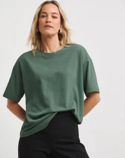 Crepe Boxy Short Sleeve Top