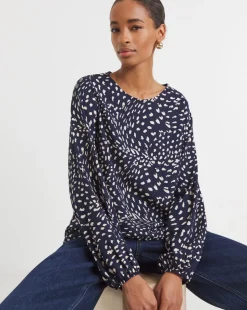 Crew Neck Balloon Sleeve Top