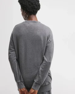 Crew Neck Grey Acid Wash Sweatshirt