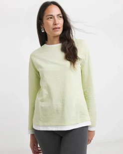 Crew Neck Long Sleeve Layered T-Shirt