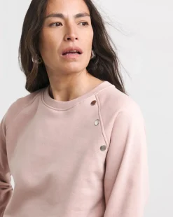 Crew Neck Popper Shoulder Longline Sweatshirt