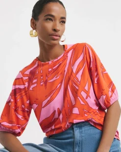 Crew Neck Puff Sleeve Top