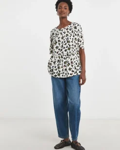 Crew Neck Short Sleeve Peplum T-Shirt