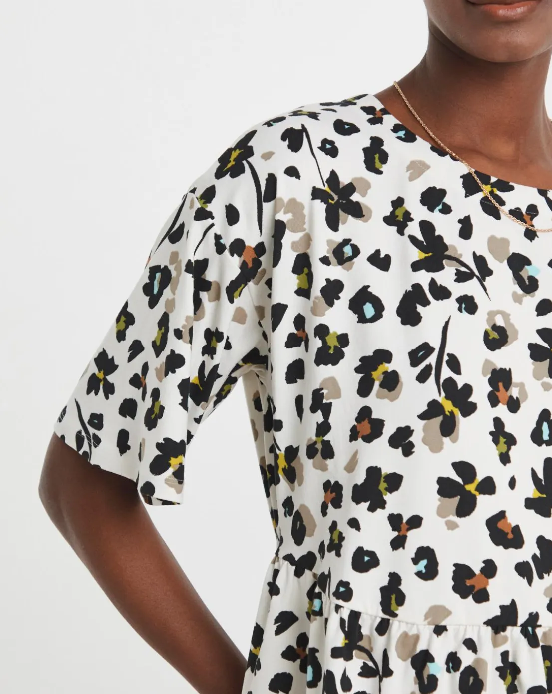 Crew Neck Short Sleeve Peplum T-Shirt