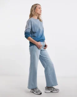 Crew Neck Tie Dye Scatter Embellished Sweatshirt