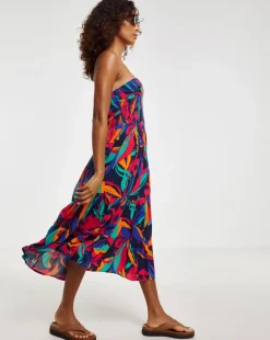 Crinkle Bandeau Beach Dress