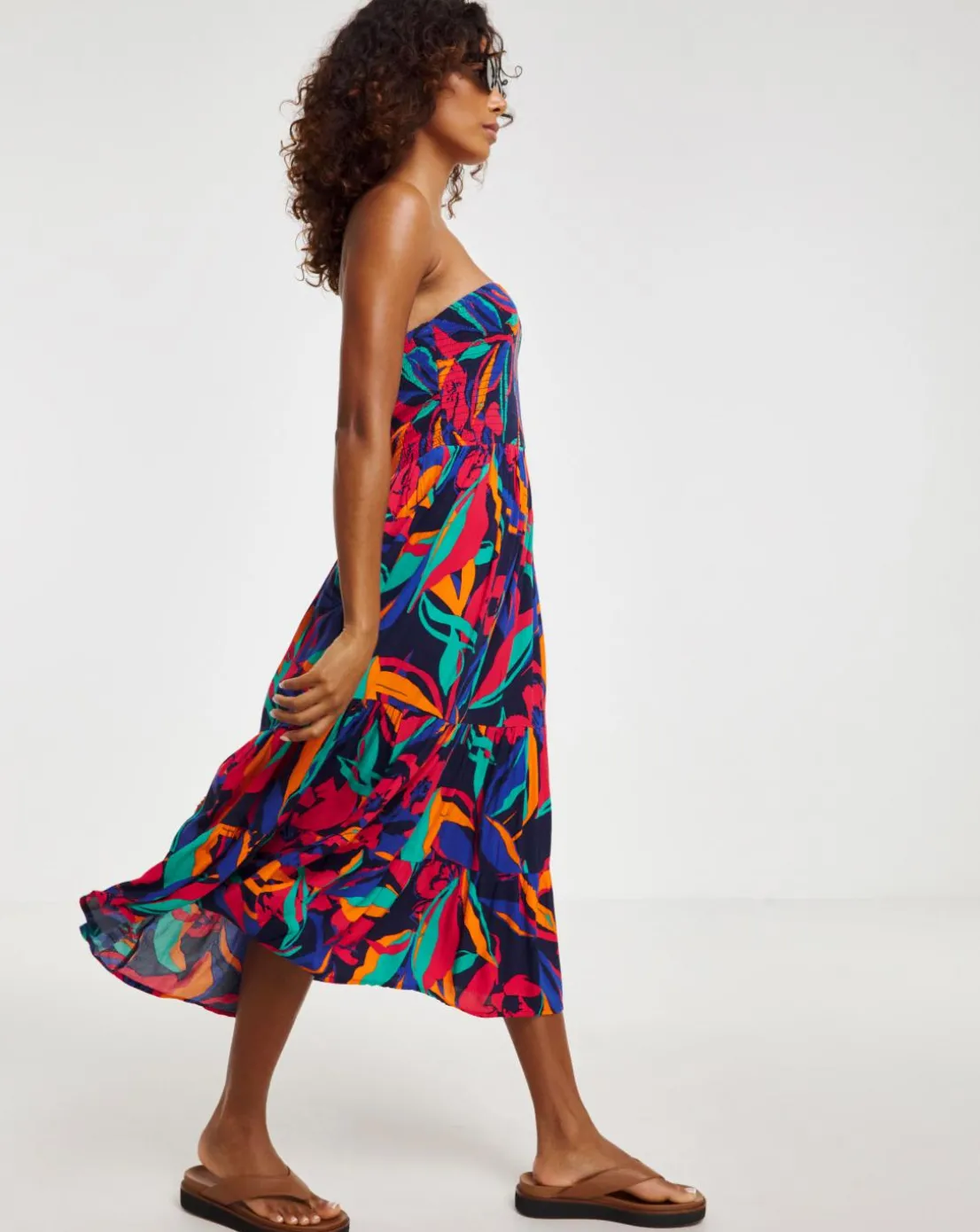 Crinkle Bandeau Beach Dress