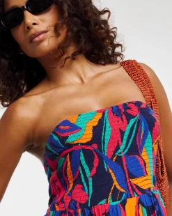 Crinkle Bandeau Beach Dress