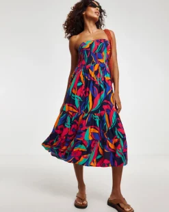 Crinkle Bandeau Beach Dress