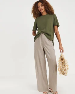 Crinkle Boxy Fluted Sleeve Top