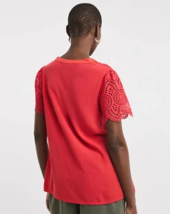 Crinkle Crochet Trim Top