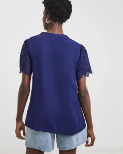 Crinkle Crochet Trim Top