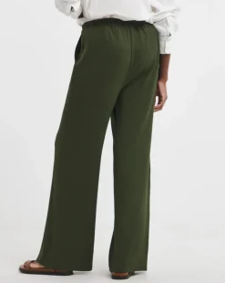 Crinkle Jersey Wide Leg Pull On Trouser