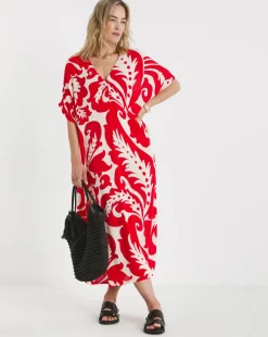 Crinkle Kaftan Overhead Midi Dress