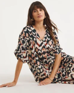 Crinkle Kaftan Overhead Midi Dress