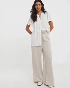 Crinkle Ladder Insert Blouse